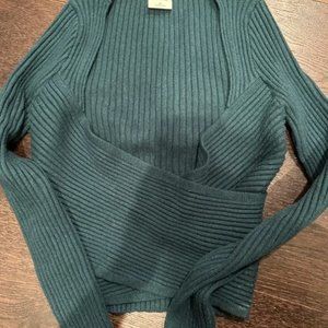 Abercrombie and Fitch Dark Green Wrap Sweater